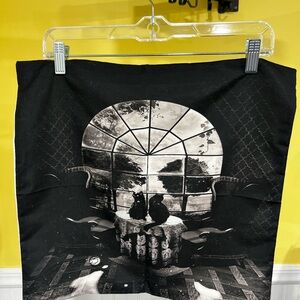 Black Graphic Print pillow case